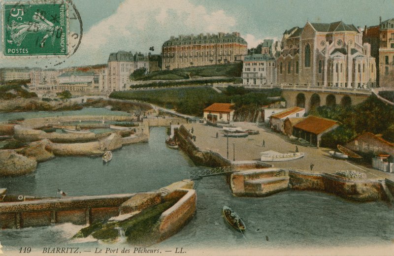 Biarritz, Fiskarnas hamn. Vykort skickat den 25 oktober 1913. av French Photographer