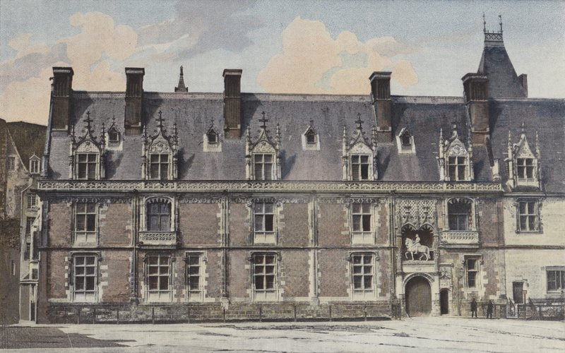 Blois, Chateau, exteriör fasad av Louis XII-flygeln av French Photographer