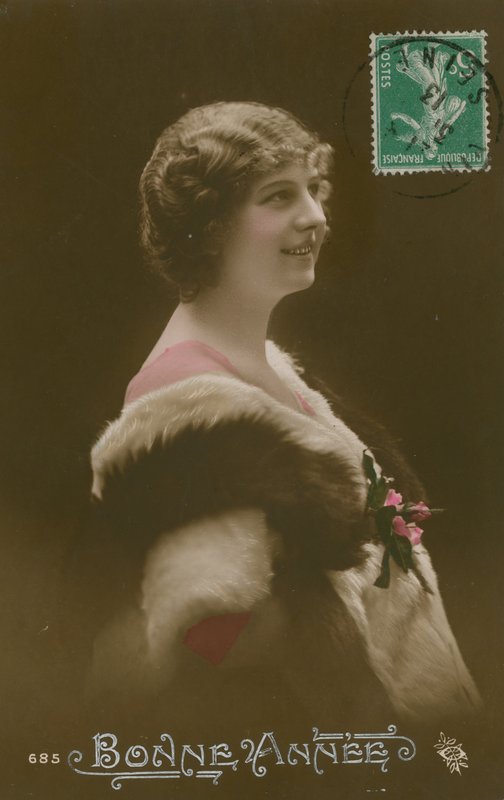 Bonne Annee. Franskt vykort över gott nytt år skickat 1913. av French Photographer