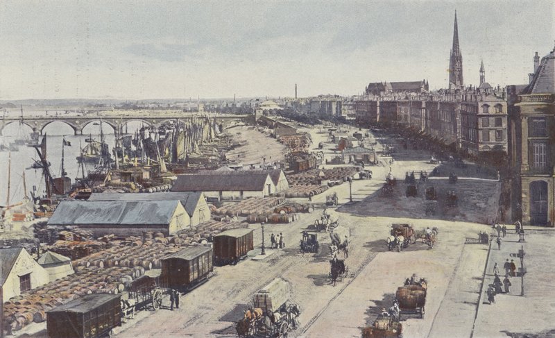 Bordeaux, bron över Garonne, kajerna i Bourgogne och tullen av French Photographer