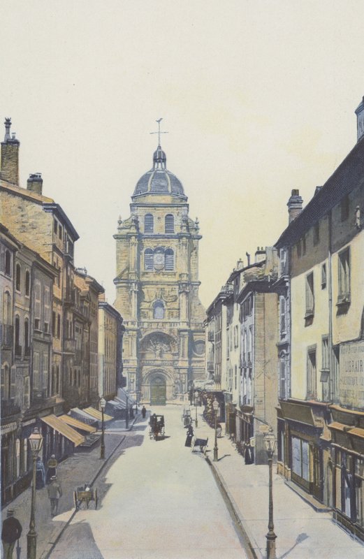 By, gata och Notre-Dame-kyrkan av French Photographer