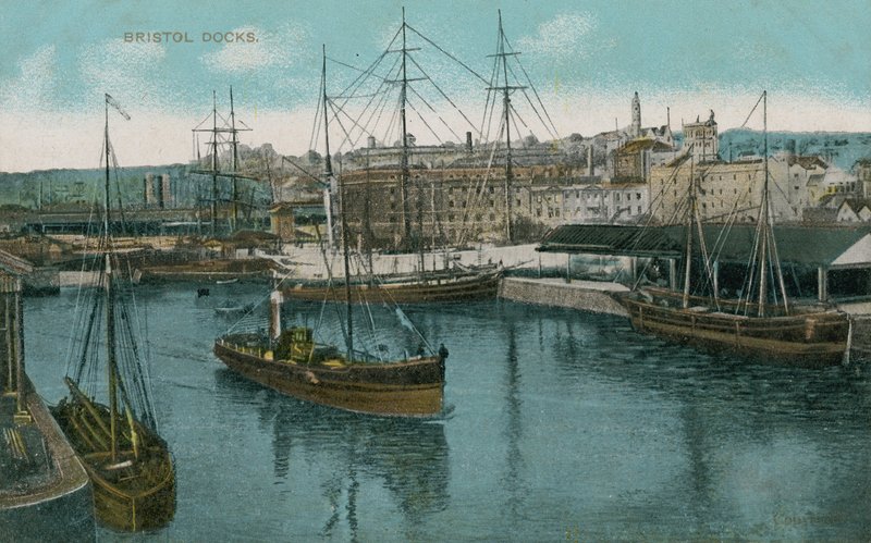 Bristol Docks, England. Vykort skickat 1913. av French Photographer
