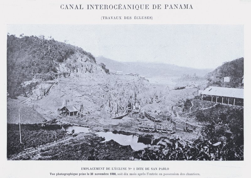 Panama Interoceanic Canal, Lock Works (bw foto) av French Photographer