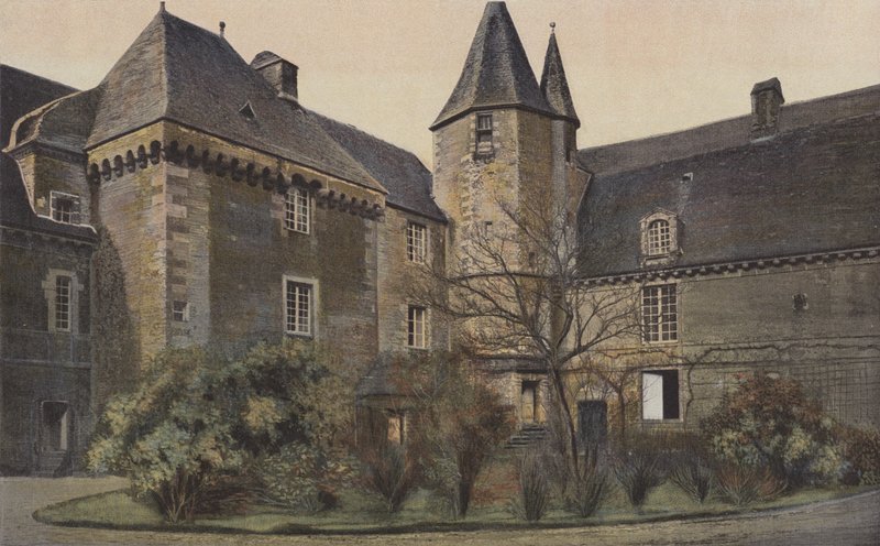 Carrouge, Chateau, Fasad på gården av French Photographer