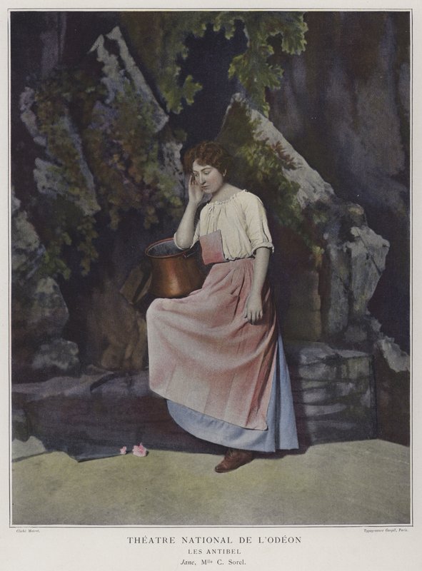 Cecile Sorel som Jane i Les Antibel (färgad bild) av French Photographer