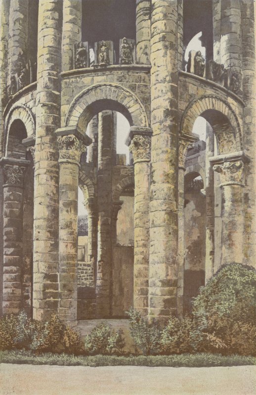 Charroux, Old Abbey, Tower, nedre delen av French Photographer