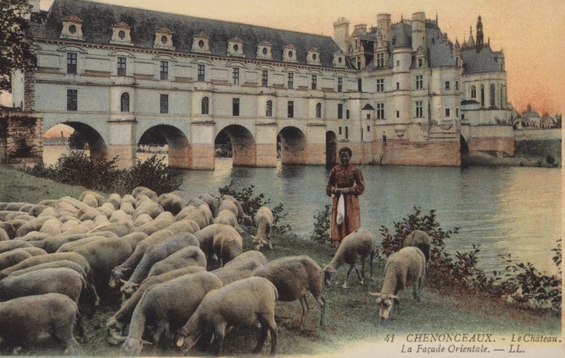 Chenonceaux, slottet, den östra fasaden av French Photographer