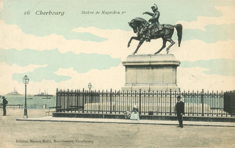 Cherbourg, Frankrike, Staty av Napoleon I av French Photographer