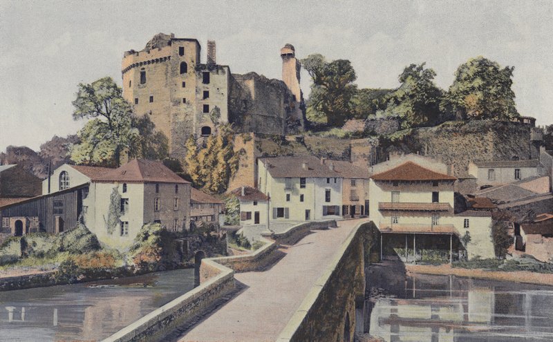 Clisson, Gammal bro och slottsruin av French Photographer