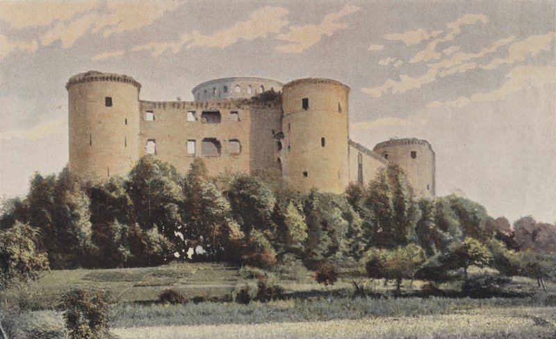 Coucy-le-Chateau, Chateau de Coucy, Allmän vy SW av French Photographer