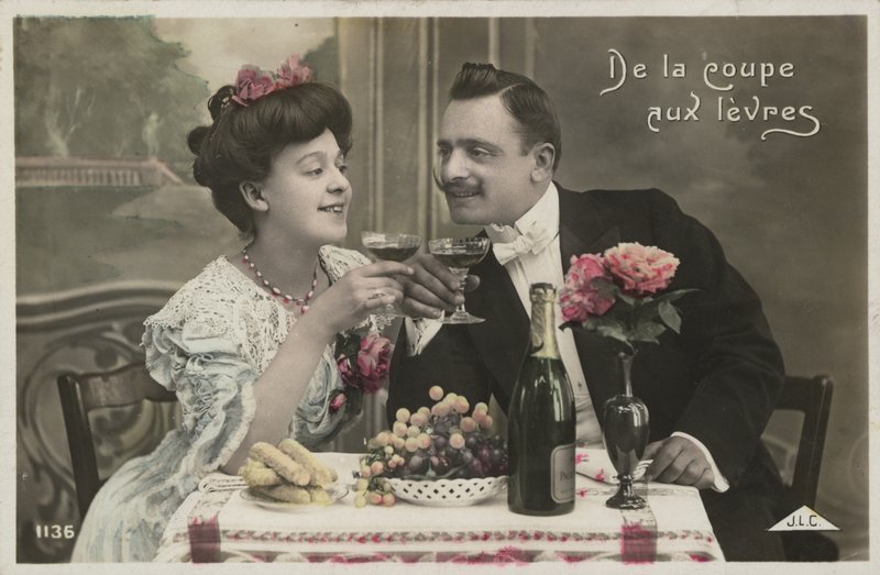 Par som dricker champagne av French Photographer