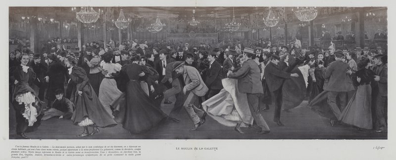 Dans på Moulin de la Galette, Paris (s/v foto) av French Photographer