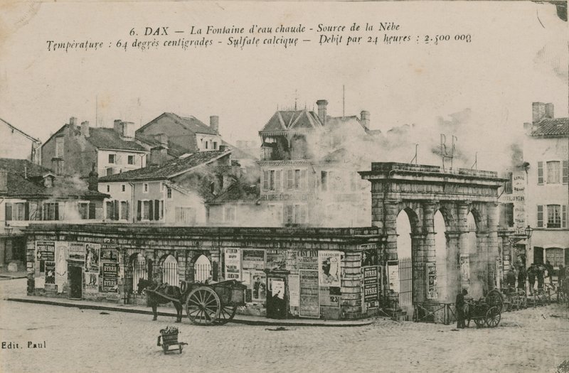 Dax - den varma vattenkällan - källa från Nebe. Vykort skickat 1913. av French Photographer