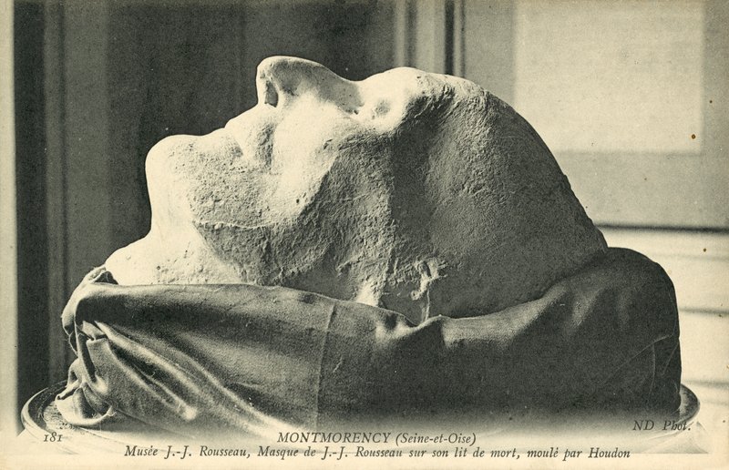 Dödsmask av Jean-Jacques Rousseau, gjuten av Houdon av French Photographer