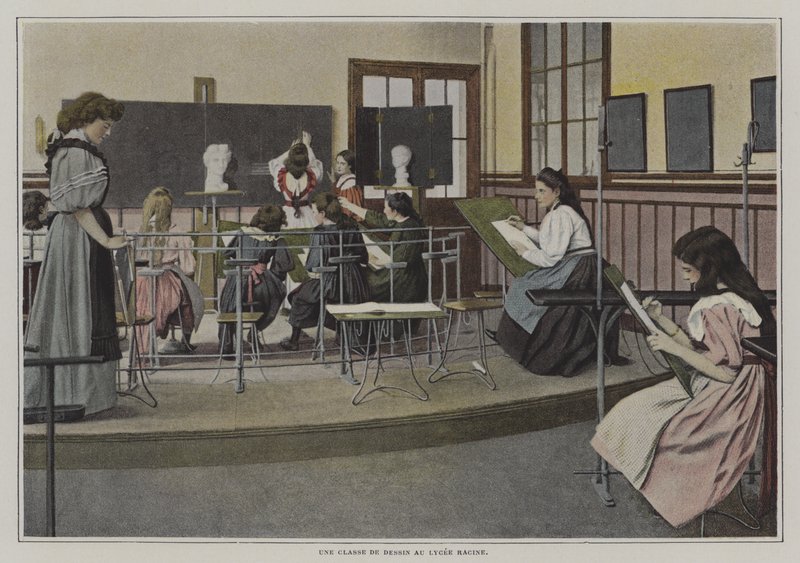 Ritkurs på Lycee Racine, Paris (färgfoto) av French Photographer