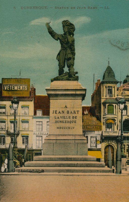 Dunkirk - Staty av Jean Bart. Vykort skickat 1913. av French Photographer