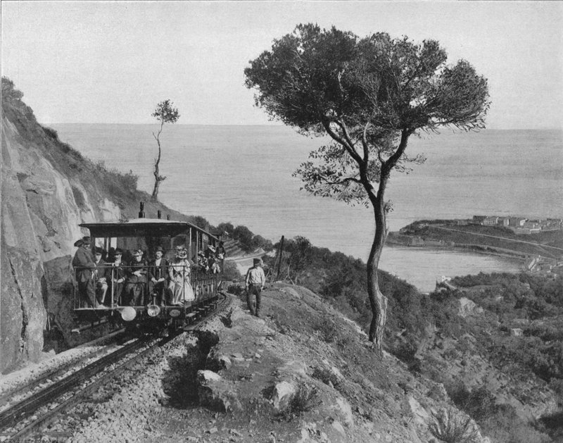 Monacos omgivningar - The Turbie Rack Railway (s/v foto) av French Photographer