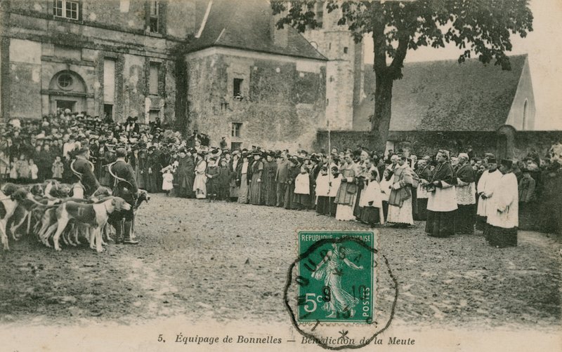 Besättningen på Bonnelles - Benediction de la Meule. Vykort skickat 1913. av French Photographer