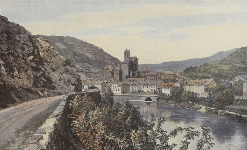 Estaing, Allmän bild, tagen uppströms partiet av French Photographer