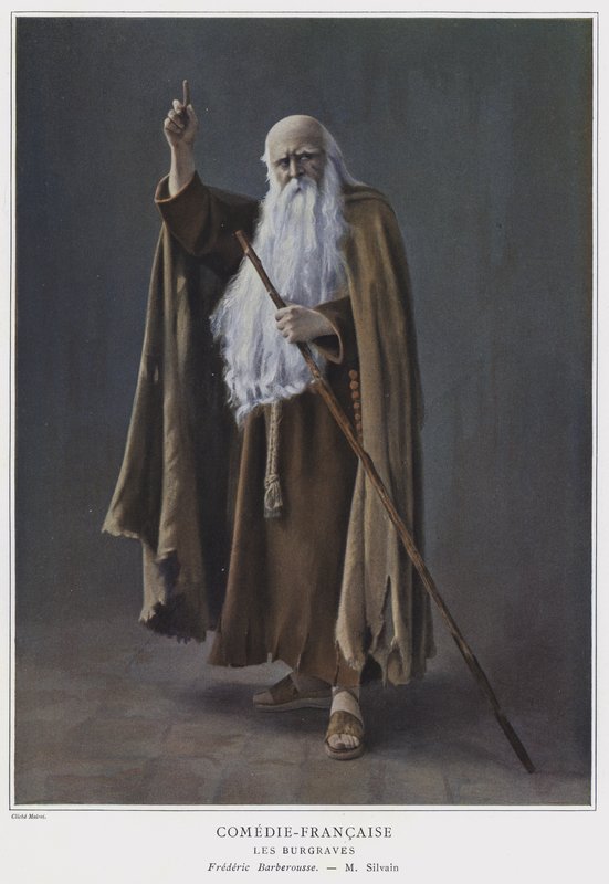 Eugene Silvain som Frederick Barbarossa i Les Burgraves (färgad bild) av French Photographer