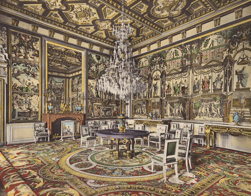 Fontainebleau: Påvliga lägenheten, receptionsrummet (färgfoto) av French Photographer