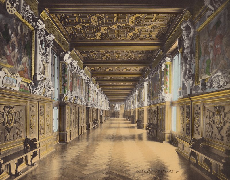 Fontainebleau: Galerie Francois Ier (färgfoto) av French Photographer
