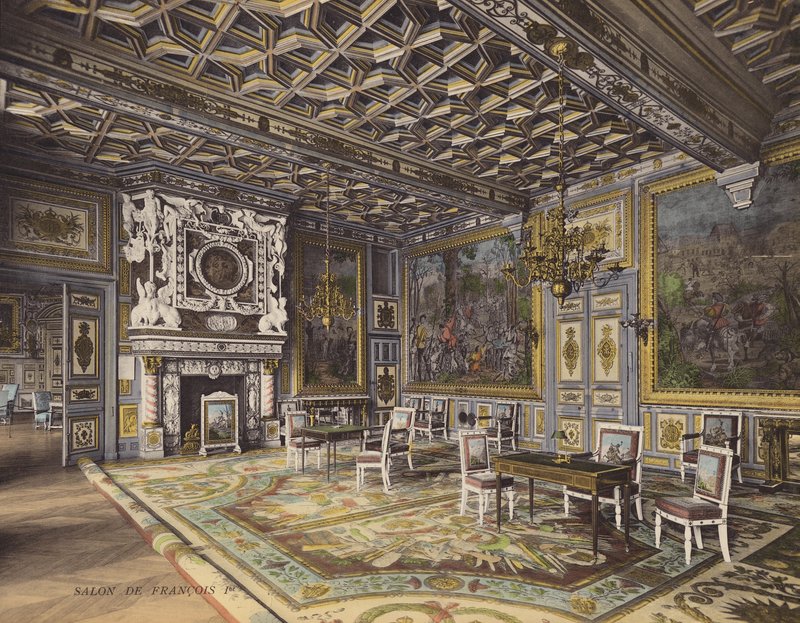 Fontainebleau: François I:s salong (färgfoto) av French Photographer