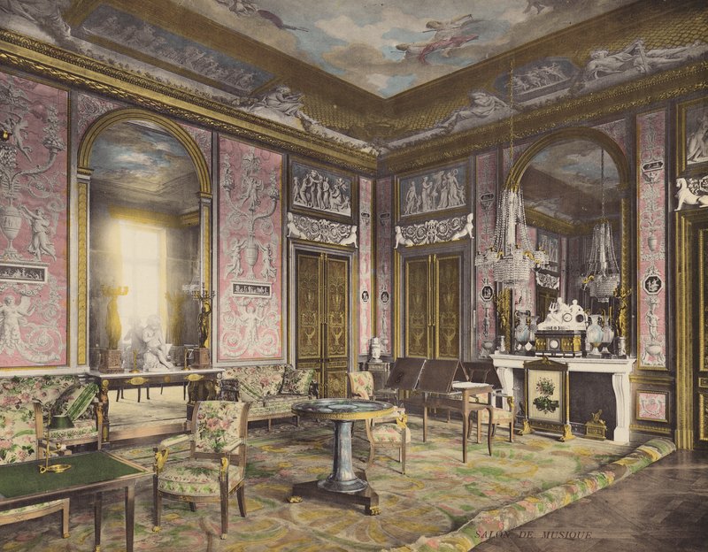 Fontainebleau: Salon de Musique (färgfoto) av French Photographer