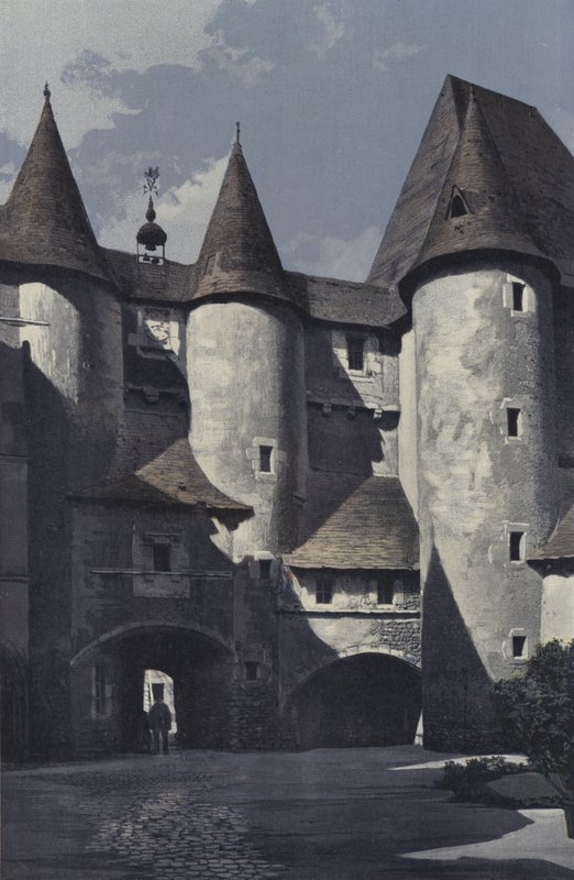 Fougeres-sur-Bievre, Chateau, Fasad på gården av French Photographer