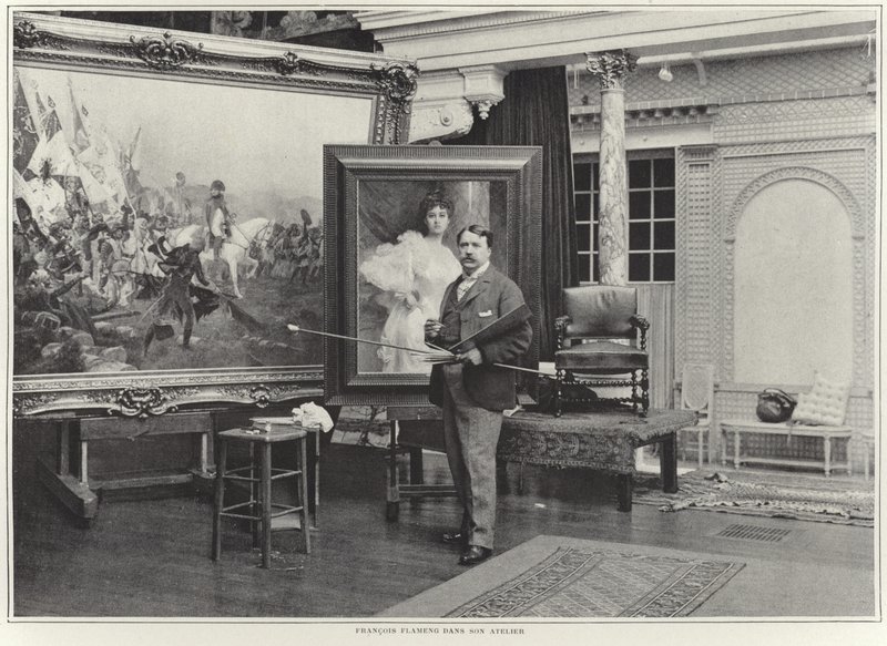 Francois Flameng i sin verkstad av French Photographer