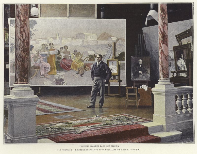 Francois Flameng i sin verkstad av French Photographer