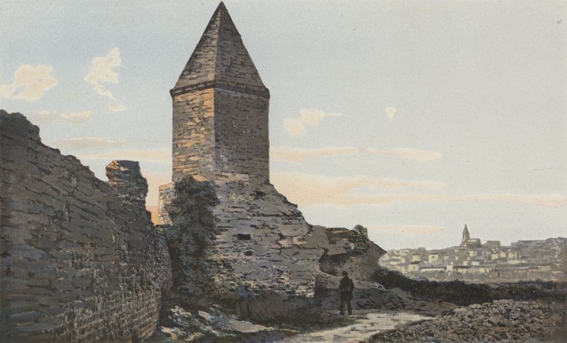 Frejus, romerska vallar (Lantern, kallad Augustus) och allmän utsikt av French Photographer