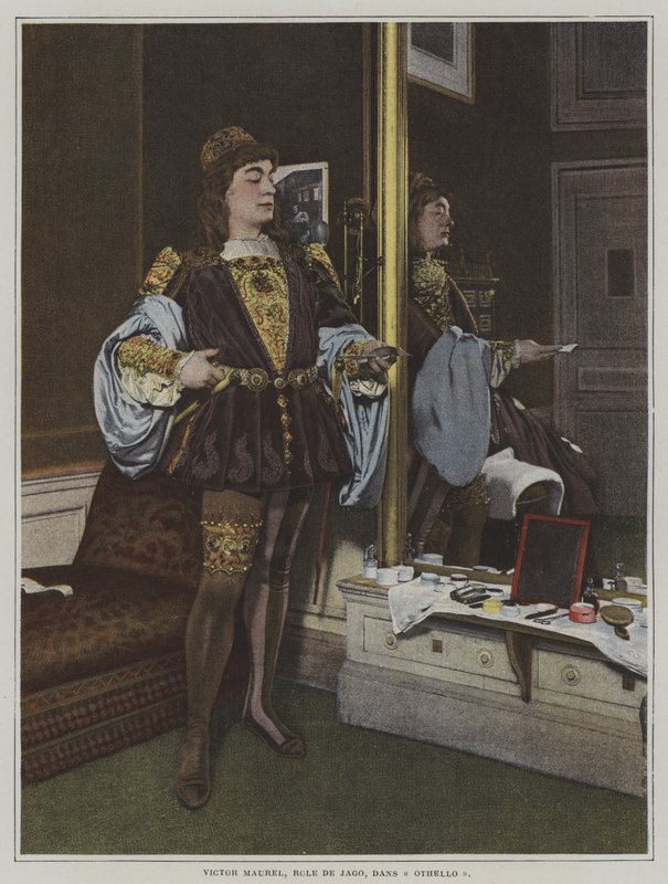 Franske barytonen Victor Maurel som Iago i Giuseppe Verdis opera Otello (färgfoto) av French Photographer