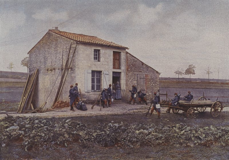 Franskt infanteri på manövrar (färgfoto) av French Photographer
