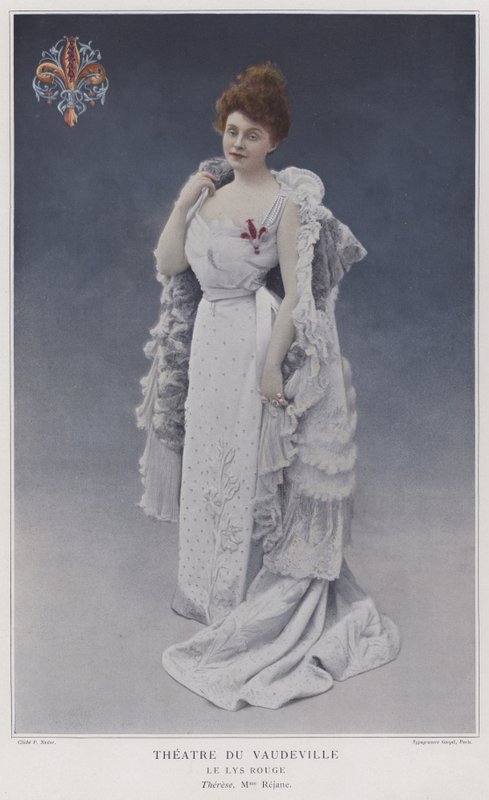 Gabrielle Rejane som Therese i Le Lys Rouge (färgad bild) av French Photographer