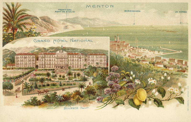 Grand Hotel National, Menton (litho i färg) av French Photographer
