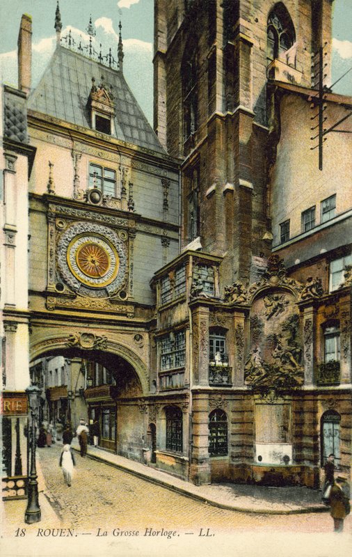 Gros Horloge, Rouen (färgfoto) av French Photographer