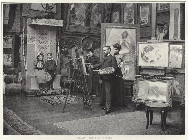 Guillaume Dubufe i sin verkstad av French Photographer