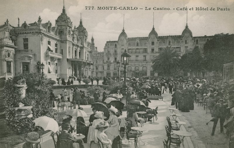 Hotel de Paris Monte-Carlo i Monte Carlo, Monaco, Frankrike. Vykort skickat 1913. av French Photographer