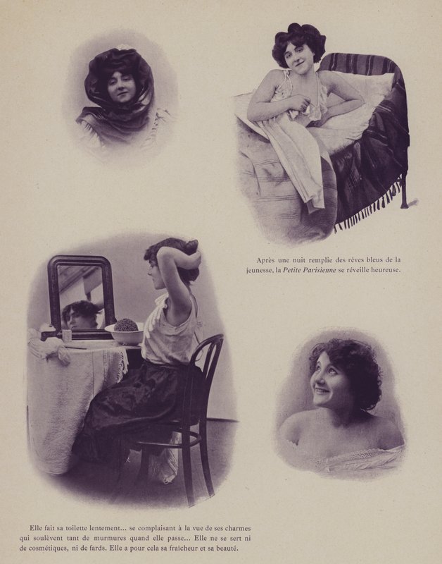 Illustration för Petites Parisiennes (dvs. unga arbetande flickor i Paris) (s/v foto) av French Photographer