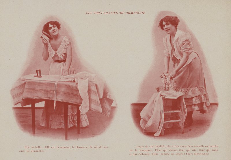 Illustration för Petites Parisiennes (dvs. unga arbetande flickor i Paris) (s/v foto) av French Photographer