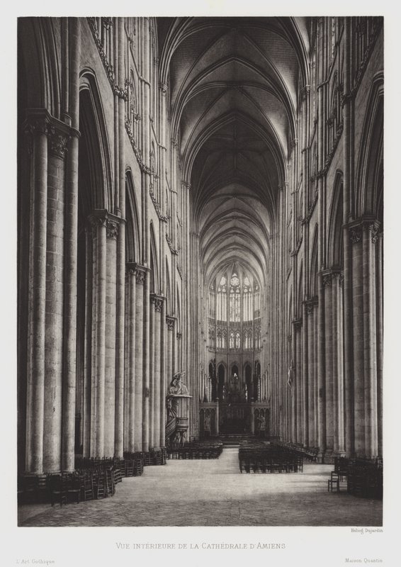 Interiörvy av Amiens katedral (s/v foto) av French Photographer