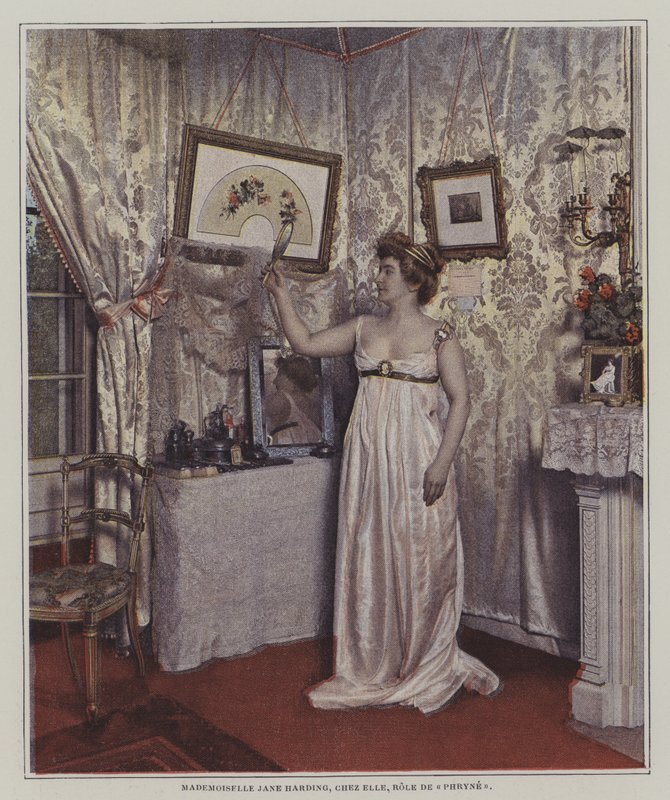 Jane Hading, fransk scenskådespelerska (färgfoto) av French Photographer