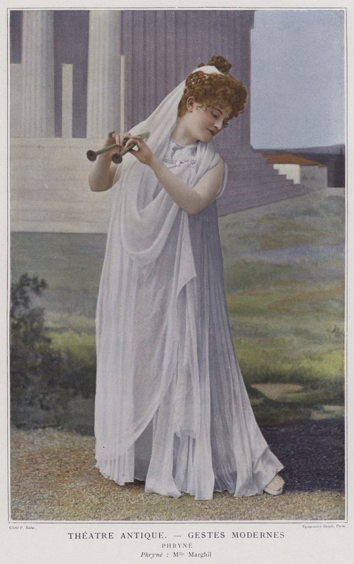 Jane Margyl i titelrollen i Phryne (färgat foto) av French Photographer