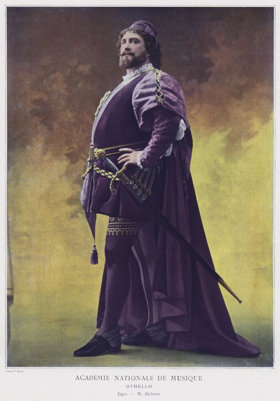 Jean-Francois Delmas som Iago i Othello (färgad bild) av French Photographer