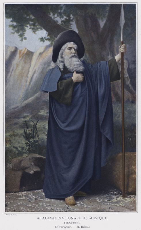 Jean-Francois Delmas som vandraren i Siegfried (färgad bild) av French Photographer