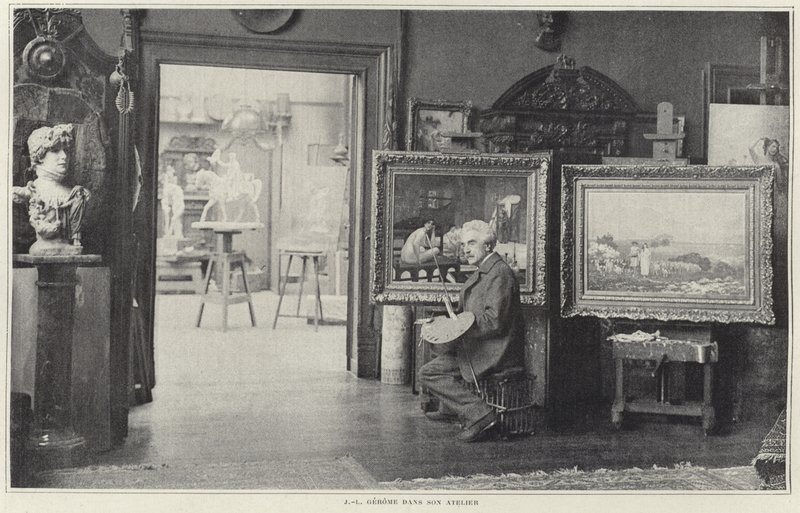 Jean-Leon Gerome i sin verkstad av French Photographer