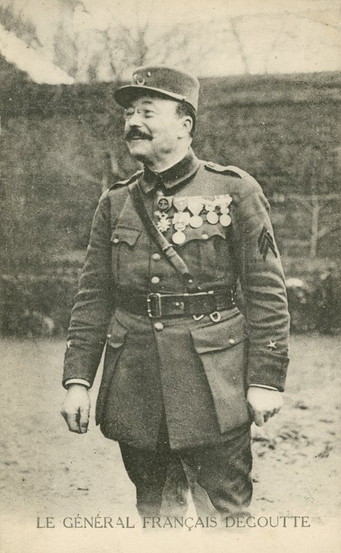 Jean-Marie Degoutte, fransk general från första världskriget (s/v foto) av French Photographer