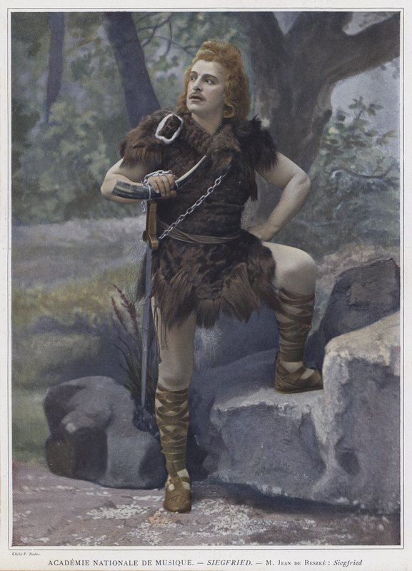 Jean de Reszke i titelrollen i Siegfried (färgad bild) av French Photographer