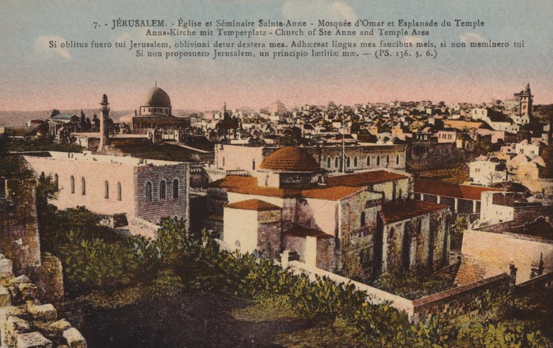 Jerusalem, St Anne-kyrkan och tempelområdet av French Photographer
